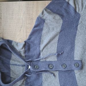 Navy Gray Hooded Sweater